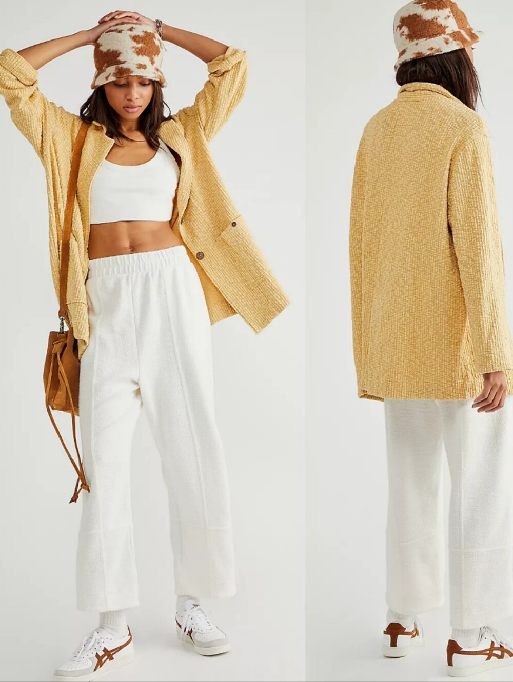 FREE PEOPLE BEACH Reign Textured Blazer In Ginger XL.